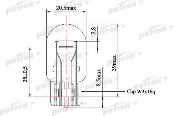 PATRON PLW21/5 Bulb, brake-/taillight